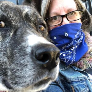 Linda Jones & her dog, Coraline